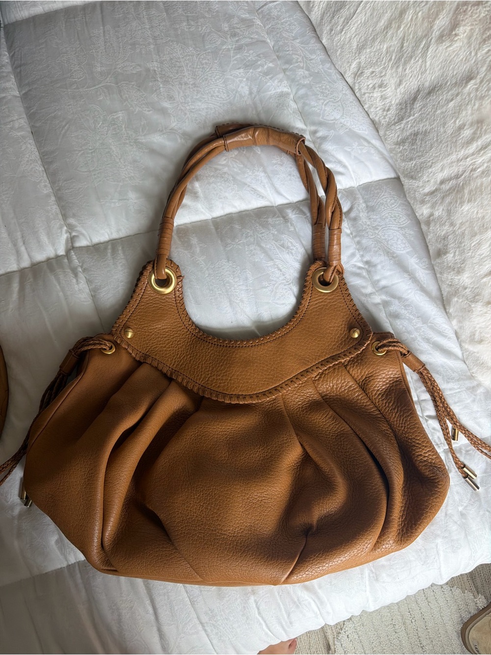 Maxx NewYork Classic Soft Leather Hobo Bag in Cognac